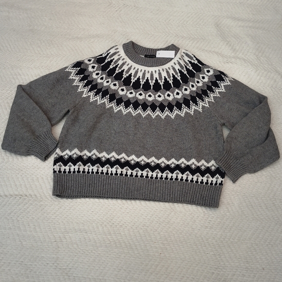 Ann Taylor Fair Isle Raglan Sweater Size XL - Picture 2 of 6